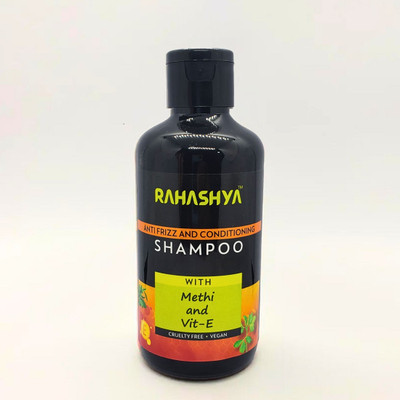 Rahashya Herbal Anti-Frizz Shampoo for frizz free saloon smooth hair with Methi and Vit-E(200 ml)