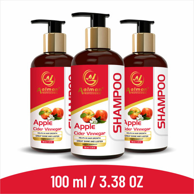 Aalman Professional Apple Cider Vinegar No Parabens & Sulphate Shampoo For Growth Hair (3 Bottle)(100 ml)