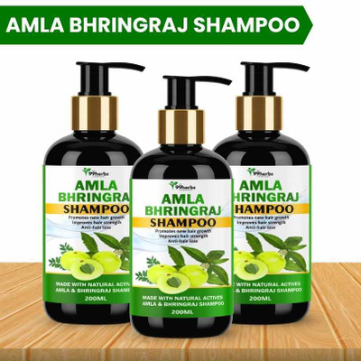 The 99 Herbs Company Amla Bhringraj Shampoo 200ml (Pack of 3) | Herbal Hair Growth Shampoo(200 ml)