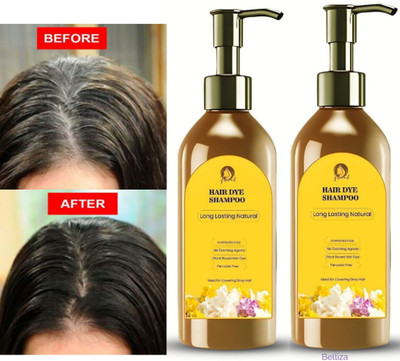 Belliza japanese Hair Dye Shampoo With Deep And Lasting Coverage(600 ml)