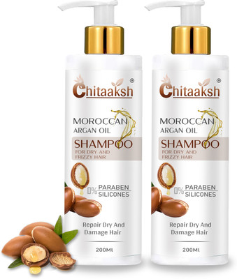 CHITAAKSH Moroccan Argan Shampoo 200ml, with Moroccan Argan Oil to Nourish(400 ml)