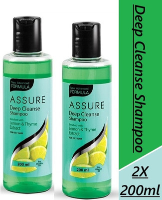 ASSURE Deep Cleanse Shampoo Enriched With Lemon & Thyme Extracts For oily Hair2 PACK(400 ml)