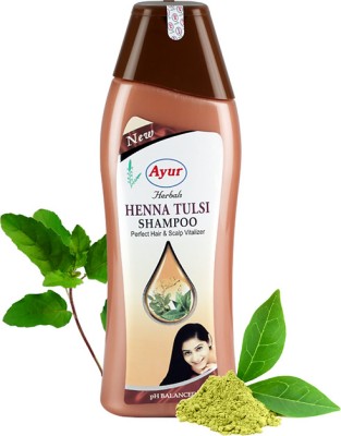 AYUR HERBALS Henna Tulsi Shampoo with Aloevera I For Self Hair Treatment I(500 ml)