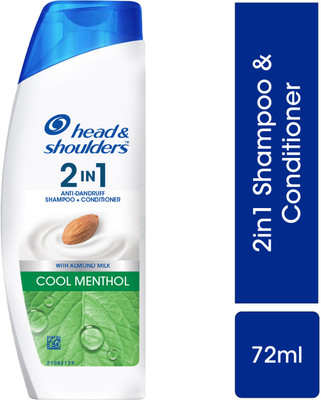 HEAD & SHOULDERS 2-in-1 Cool Menthol Anti Dandruff Shampoo + Conditioner With Almond Milk(72 ml)