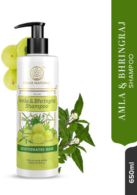 KHADI NATURAL Amla & Bhringraj Shampoo for Controlling Dandruff & Hair fall(650 ml)
