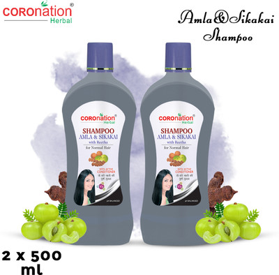 COROnation Herbal Amla and Shikakai Shampoo with Reetha - 2X500 ML(Pack of 2)(1 L)