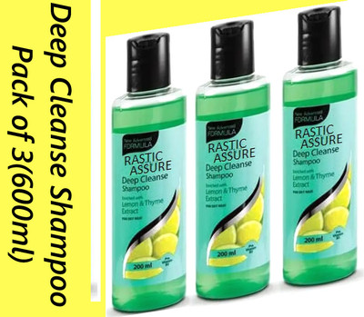 ASSURE Deep Cleanse Shampoo Enriched Lemon & Thyme Extracts (3Pack)(600 ml)