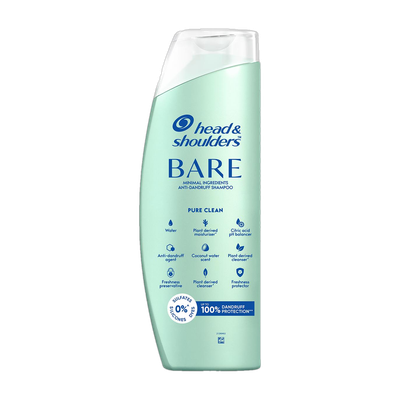 HEAD & SHOULDERS BARE Pure Clean Anti-Dandruff Shampoo For Dry Hair and Scalp(400 ml)