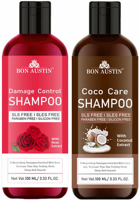 Bon Austin Damage Control Shampoo With Rose & Coco Care Shampoo Pack of 2 of 100ML(200 ml)