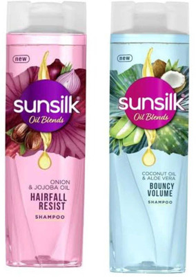 SUNSILK Coconut Water & Aloe Vera Volume Hair Shampoo + Onion Hairfall shampoo 190ml x 2(380 ml)