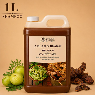 blestaaa essentialss Amla Shikakai Shampoo Natural Hair Cleanser | Strengthens Roots & Promotes Hair(1 L)