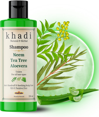 Namchi Natural Khadi Scalp Care Anti-Dandruff Shampoo | Neem Tea Tree Aloevera | Reduce Itching(210 ml)
