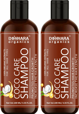 DONNARA organics Coco Care Shampoo with Coconut For Intensive Hydration Pack of 2 of 100ML(200 ml)