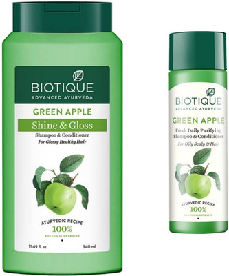 BIOTIQUE Green Apple 340ml Shampoo & Green Apple 120ml Shampoo(460 ml)