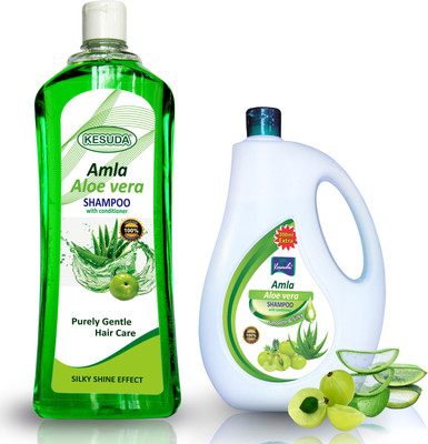 KESUDA smooth and silky Aloevera Amla Shampoo can and Bottol (500ml+500ml)(1 L)