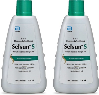 Selsun 2-in-1 Anti-Dandruff Shampoo + Conditioner (120 ml x Pack of 2)(240 ml)