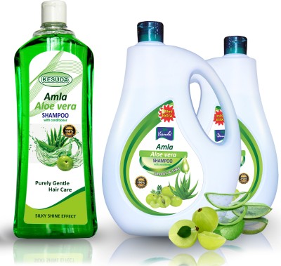 KESUDA smooth and silky Aloevera Amla Shampoo combo can and Bottol (500ml+500ml+500ml)(1.5 L)