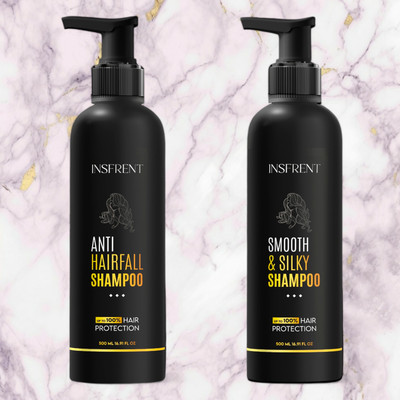 insfrent Smooth and Silky & Anti Hairfall Shampoo Combo Pack(1 L)