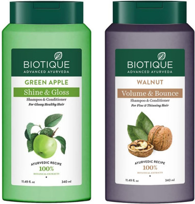 BIOTIQUE Shampoo 340 ML - Green Apple & Walnut(680 ml)