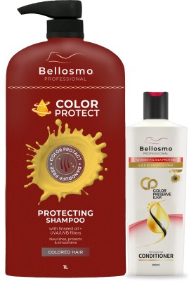 bellosmo PROFESSIONAL Color Protect (Shampoo 1000ml + Conditioner 200ml) - Combo pack of 2(1100 ml)