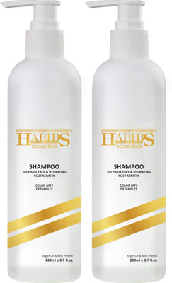 Habibs Sulphate free & Hydrating Post- Keratin Shampoo with Milk Protein, Argan Oil(400 ml)