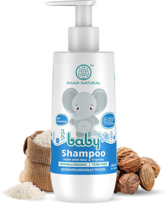 KHADI NATURAL Baby Hair Cleanser with Rice and Triphala, Nourishing Shampoo for Babies(200 ml)