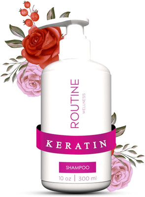 Routine Wellness Premium Keratin Shampoo - For Straightening, Repair, Nourishment,Shine, Softness(300 ml)