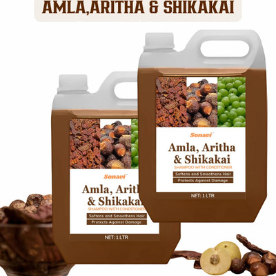 Sonavi Shikakai Amla Shampoo with Conditioner for Anti Hair-Fall & Shiny Hair(2 L)