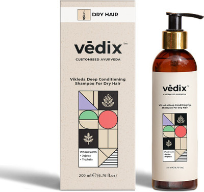 Vedix Ayurvedic Vikleda Deep Conditioning Shampoo For Dry Hair With Wheat Germ + Jojoba + Triphala - Made with Wheat Germ, Jojoba and Triphala - 200 ml(200 ml)