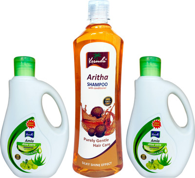 KESUDA smooth and silky Aloevera Amla Shampoo And Aritha Shampoo combo can and Bottol (500ml+500ml+500ml)(1.5 L)