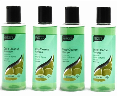 Rastic Assure Deep Cleanse Shampoo enriched with Lemon & Thyme Extract Pack of 4....(800 ml)