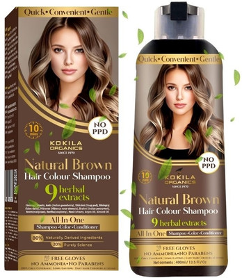 KOKILA NOPPD Shampoo Hair Colour for Women and Men, Natural Brown , Natural Brown