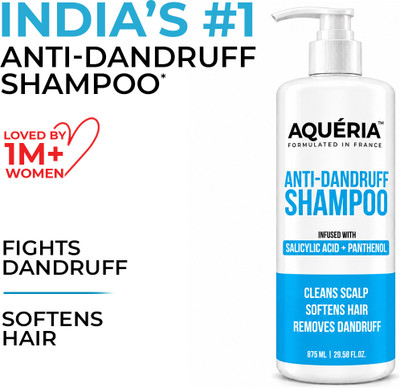 Aqueria Anti-Dandruff Shampoo with Salicylic Acid Helps Control Dandruff(875 ml)
