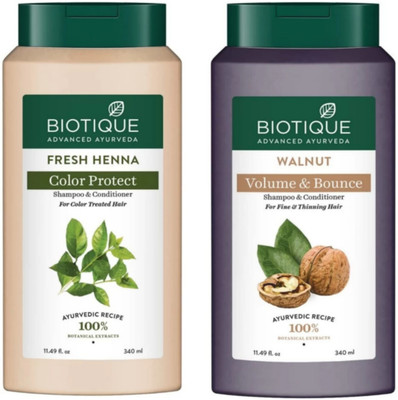 BIOTIQUE Walnut & Fresh Heena Shampoo 340Ml (Set 2)(680 ml)