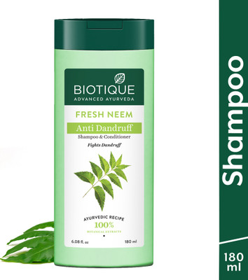 BIOTIQUE Fresh Neem Anti Dandruff Shampoo & Conditioner | Controls Dandruff & Dryness(180 ml)