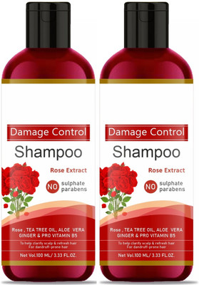 house of common Rose Extract Damage Control Shampoo with Natural Ingredients (100ml) Pack of 2(200 ml)