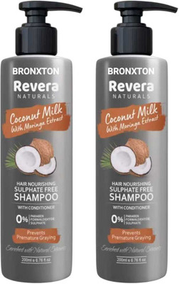 Bronxton Revera coconut milk with moringa extract shampoo 400ml pack of 02(400 ml)