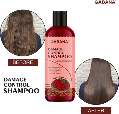 GABANA Damage Control Shampoo with Rose Extract for Hair fall Control Pack 1 of 100ML(100 ml)