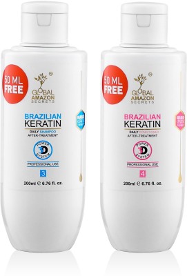 Global Amazon Secrets Combo of Brazilian Keratin Shampoon With Conditioner(2 Items in the set)