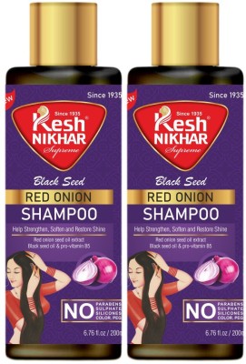 KESH NIKHAR SUPREME Kesh Nikhar Black Seed Onion Shampoo - Pack of 2 | 400ml(400 ml)