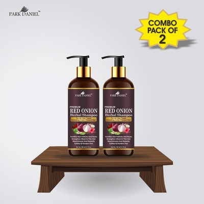 PARK DANIEL Premium Red Onion Herbal Shampoo - For Hair Growth & Anti Hair Fall Combo Pack Of 2 bottle of 200 ml (400 ml)(400 ml)