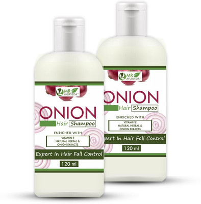 MR Ayurveda Onion Shampoo | Natural Onion Extracts | Enriched with Vitamin E - Combo Pack(240 ml)