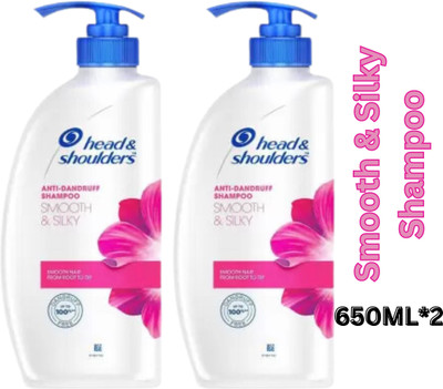 Head and Shoulders smooth & silky shampoo(650ML)PACK 2(1300 ml)