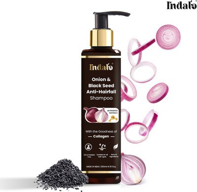 Indalo Onion & Black Seed Anti-Hairfall Shampoo With the Goodness of Collagen(200 ml)
