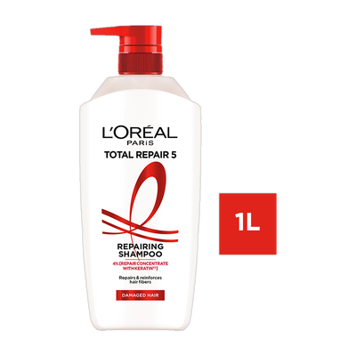 L'Oréal Paris Total Repair 5 Shampoo | Pro-Keratin & Ceramide For Damaged and Weak Hair(1 L)