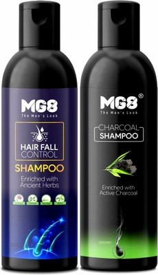 MG8 Hair Fall Control Shampoo For Anti Hair Fall & Charcoal Shampoo For Anti Dandruf(500 ml)