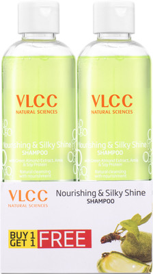 VLCC Nourishing & Silky Shine Shampoo with Buy One Get One(700 ml)