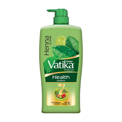 DABUR VATIKA Health Shampoo, With 7 Natural Ingredients, Controls Frizz.(1 L)