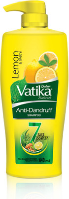 DABUR VATIKA Lemon Anti-Dandruff Shampoo, Reduces Dandruff from 1st wash(640 ml)