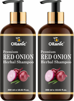 Oilanic Premium Red Onion Herbal Shampoo Combo Pack of 2 ,300ml(600ml)(600 ml)